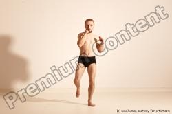 Underwear Martial art Man White Moving poses Slim Short Blond Dynamic poses Academic